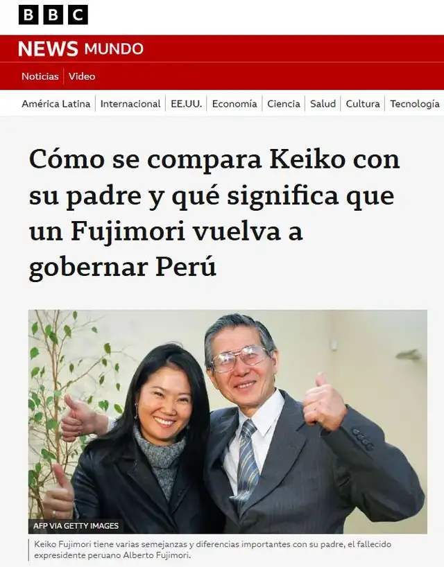 a BBC, por su parte, analiza el significado de este retorno, señalando que Keiko ha reivindicado más que nunca el gobierno de su padre a BBC, por su parte, analiza el significado de este retorno, señalando que Keiko ha reivindicado más que nunca el gobierno de su padre