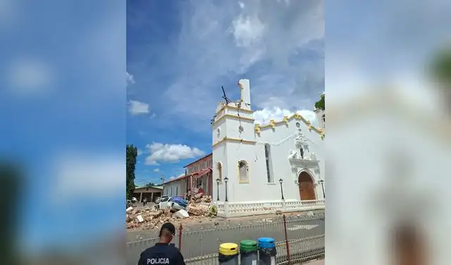 Imágenes de los daños en la Parroquia San Juan Bautista de Penonomé. Foto: La Prensa Panamá/X